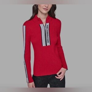 Karl Lagerfeld Logo 3/4 Zip Sweater